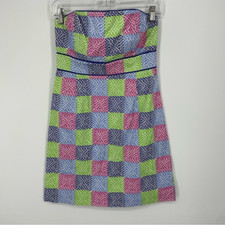 Vineyard Vines‎ Whale Checkered Strapless Dress Size 2 45651