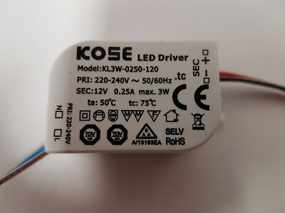 ERSATZTRAFO KOSE MODEL: KL3W-0250-120 LED DRIVER POWER SUPPLY CONVERTER
