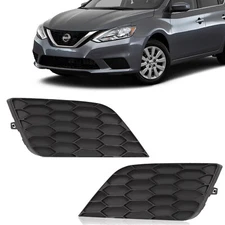 2x Black Fog Light Covers Grille Bezel Fit For Nissan Sentra 2016 2017 2018 2019