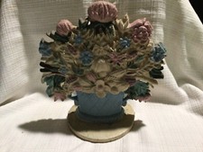 Tope de puerta de canasta floral de hierro fundido vintage