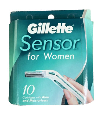 Gillette Sensor For Women 10 Cartridges Shaver Razor Blades Vintage Refill Pack