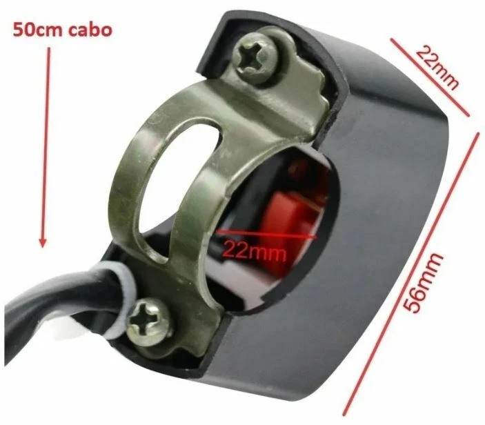 INTERRUTTORE ON OFF MOTO TASTO 2 FILI Switch PULSANTE SCOOTER FRECCE LUCI FARI - Imagen 3 de 4