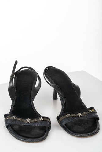Taco sin talón sandalias Chanel Negra De Cuero – Talla 41 (europea) | eBay