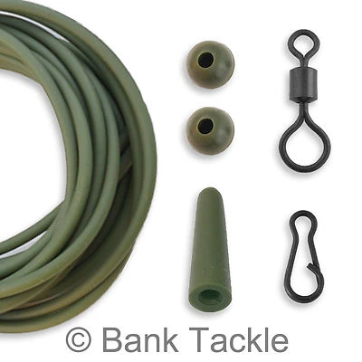BANK TACKLE Helicopter/Chod Rigs Set x 10 Größe 8 Big Eye Karpfenwirbel grün Carp Tackle JHB1