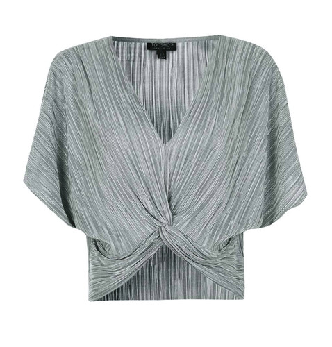 Missguided Women's Silver Poly/Spandex Top