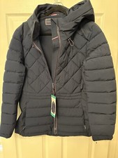 NWT Women  s Tommy Hilfiger Quilted Jacket Hooded - Blue - XL