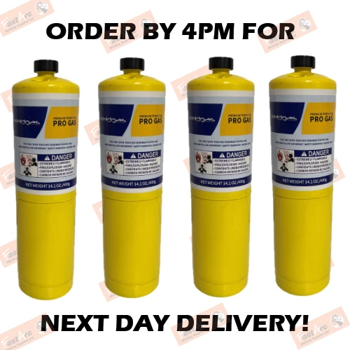 MARK VITOW 4 X MAPP MAP PRO PLUS GAS DISPOSABLE BOTTLE PLUMBERS BURNER CYLINDER 400G