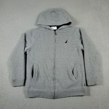 Nautica Sweater Kids Large Gray Sherpa Fleece Lined Full Zip Hoodie Sweatshirt