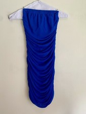 Fashion Nova dress blue ruched cocktail size XS