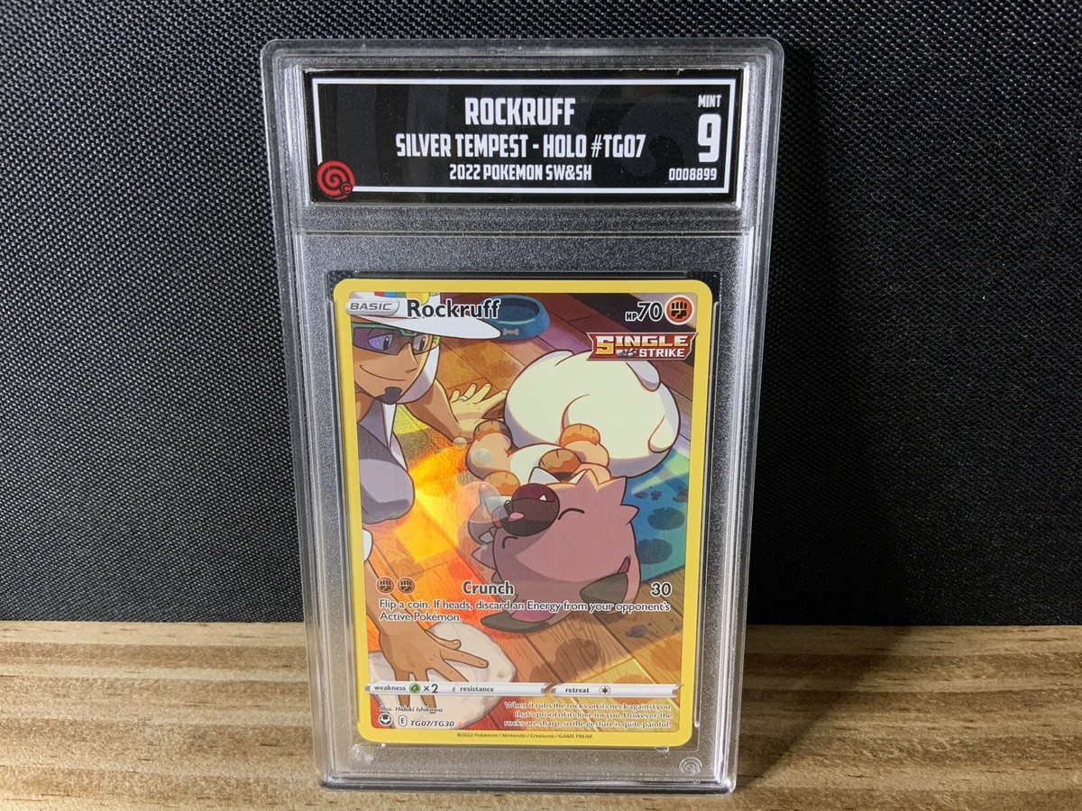 2022 Pokemon Silver Tempest ROCKRUFF #TG07 Full Art TCCG 9 Mint
