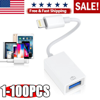 To Camera USB Female OTG Connector Adapter Cable For Apple iPhone iPad iPod lot