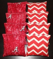 CORNHOLE BEANBAGS made w University of ALABAMA CRIMSON TIDE Fabric ACA Reg Bags