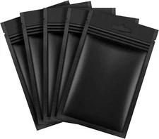 200 Pieces Polyester Film Zip Lock Bags Aluminum Foil Bags, 8 x 13 cm, Black 