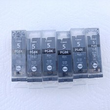 Lot of 6 Canon Genuine Ink EMPTY Virgin PGI-5BK Inkjet Cartridges