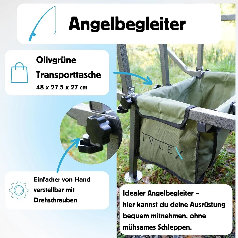 IMLEX Angelwagen IM-AW9807 Angel Trolley Transportwagen Angel Ruten Halterung - Bild 4 von 4
