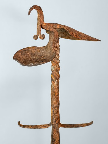 Yoruba Iron Staff Osanyin Atupa Oil Lamp Ifa Babalawo Metal Erinle Osain Opa