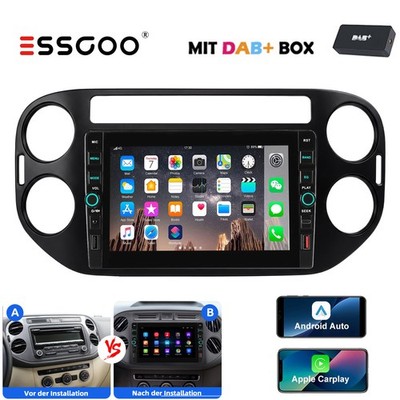 4+64GB Android 15 Autoradio GPS Navi Carplay DAB WiFi für VW Tiguan 5N Golf Plus