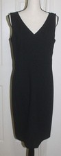 M M. Lafluer New York Women's Black Sleeveless Stretch Dress Size 14 V Neckline