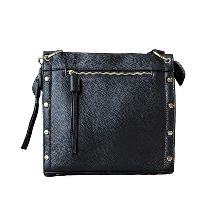 Roma Leather Concealed Carry Gun Purse Concealment Studded Bag Locking Zipper