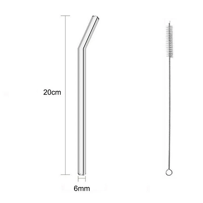 6 x REUSABLE GLASS Drinking Straws with Cleaning BRUSH Party Use Shake Straw UK - Image 2 of 4
