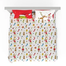 Grinch King Size Bed Linen Set 4 Piece Microfiber Sheets Pillowcases