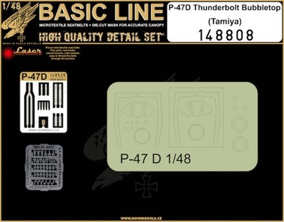 HGW 148808 1:48 Republic P-47D Thunderbolt Bubbletop BASIC LINE: Sicherheitsgurte, Buck