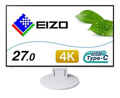 EIZO FlexScan EV2785-WT 27 Inch 4K IPS LCD Monitor White HDMI USB-C DP