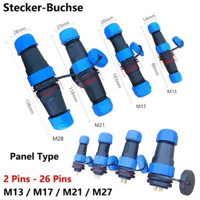 IP68 Wasserdicht 2/3/4/5/6/7/10-26 Pin Stecker Buchse Panel Connector Luftfahrt