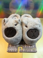 Moon Cake Bear Memory Foam Faux Fur Slip-On Slippers Gray Women's US 7/8