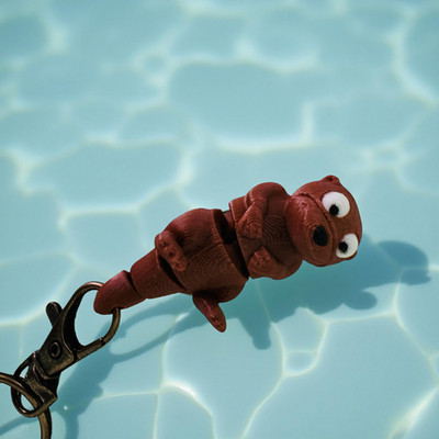 Entzückende 3D-gedruckte Otter Flexi Kette Taschenanhänger/Handtaschenclip | 5 cm lang | PLA