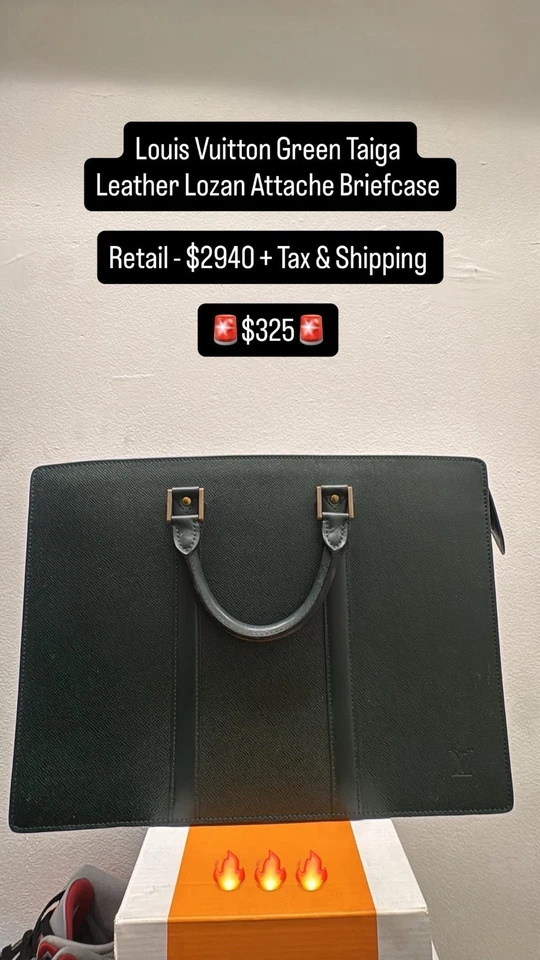 Pasta Louis Vuitton verde couro taiga Lozan Attache 40LVL1125 - Imagem 4 de 4