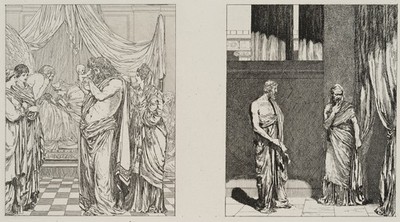 M. KLINGER (1857-1920), Amor und Psyche, Bl. 23, um 1907, Rad. Symbolismus