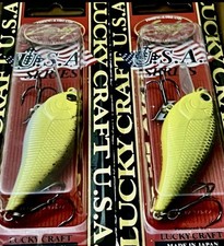 2 Lucky Craft KJ FLAT 1.5 SILENT Crankbait Lures PINEAPPLE SHAD/TO CHART - NEW
