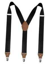 1.4 Wide Suspender with 3 Strong Clips Adjustable Braces for Men Black1
