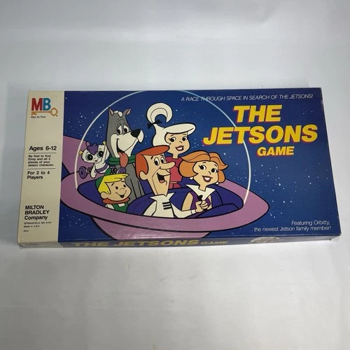 The Jetsons Vintage Board Game 1985 Milton Bradley Race Through Space Unpunched!
