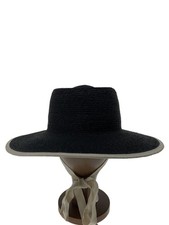 Override Or Straw Porkpie Aglet 57.5Cm S Straw Hat Blk Women's 816 AcX48