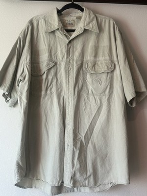 RedHead Men's SS button down fishing shirt/ khaki, Size XL, Had Patches On Front
