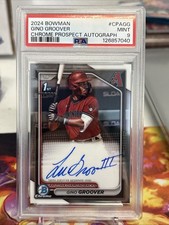 PSA 9 Gino Groover 2024 Bowman primera gema base automática cromada como nueva #CPA-GG