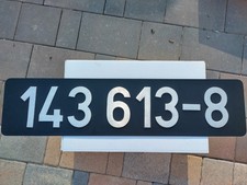 Lokschild original - Ellok 143 613 + zugeh&ouml;riges Fabrikschild LEW