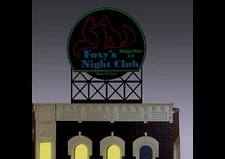 Miller Engineering 442252 HO/N Foxy's Night Club Animated Neon Rooftop Billboard