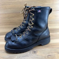 DANNER Rain Forrest Gtx Mens 11.5 D Black Leather Soft Toe Lace Up Hiking Boots