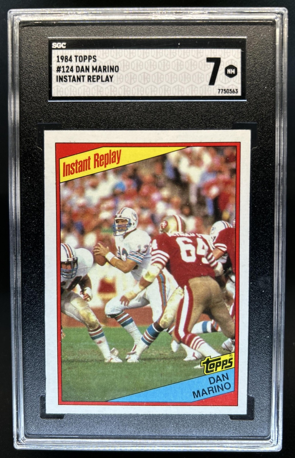1984 Topps Dan Marino Rookie RC #124 Dolphins SGC 7 view 1