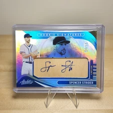 2022 Panini Absolute Rookie Wood Signatures #145 Spencer Strider 14/50 Auto