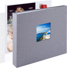 12X12 Inch Large 3 Ring DIY Scrapbook Photo Album Journal with 30 Plastic Sleeve