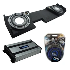 2014 - 2018 GMC Sierra Double Cab Harmony HA-F124 Dual 12 Sub Box HA-A800.1 Amp