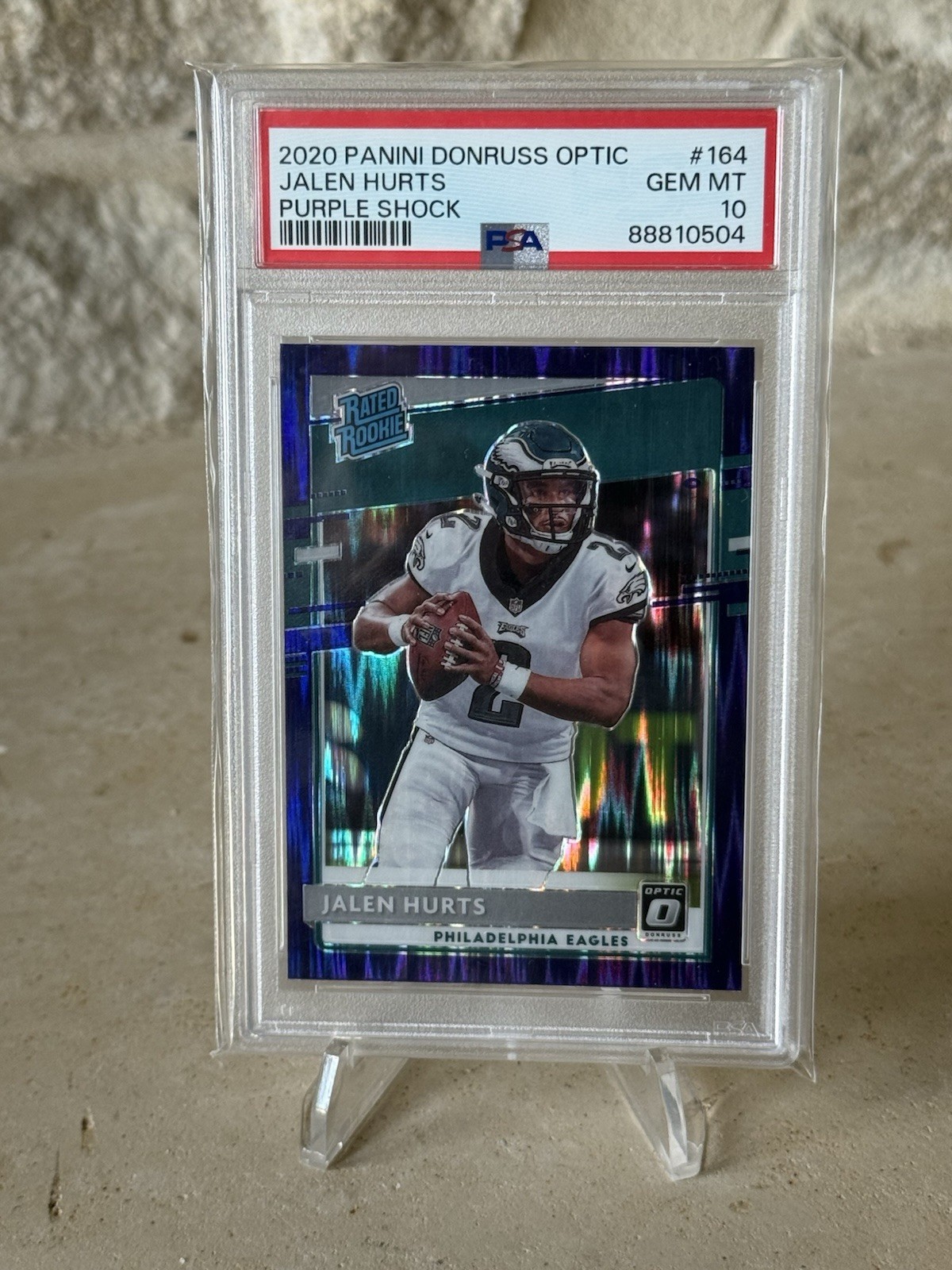 Jalen Hurts Panini Donruss Optic #164 Purple Shock