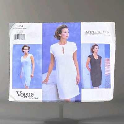 Vintage New Vogue Anne Klein Pattern American Designer Dress 1964 Sewing  UNCUT