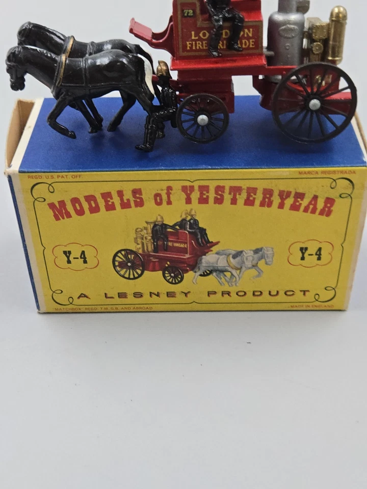 Vintage Matchbox Lesney Models Of Yesteryear Y-4 Shand Mason Horse Drawn Fire... - Image 4 of 4
