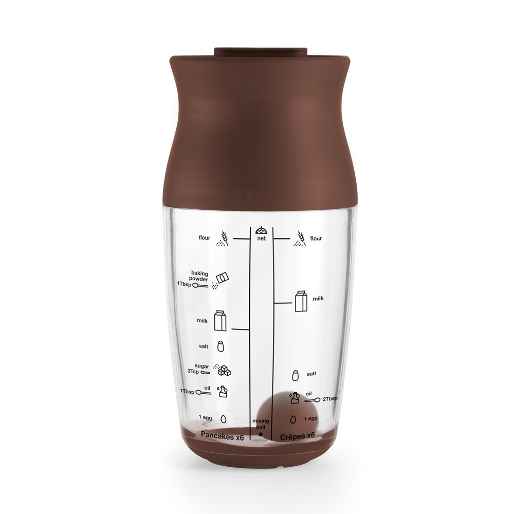 Shaker pour gâteaux et crêpes doseur en verre pour mélanger sans aucun grumeau