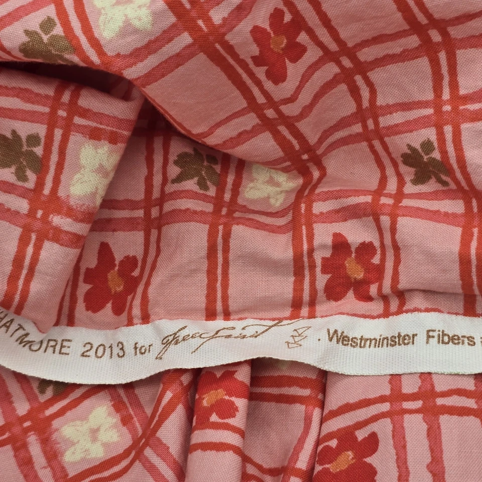 Tela de algodón rosa a cuadros de picnic Westminster Fibers 42" de ancho 2 yardas Foto 4 de 4